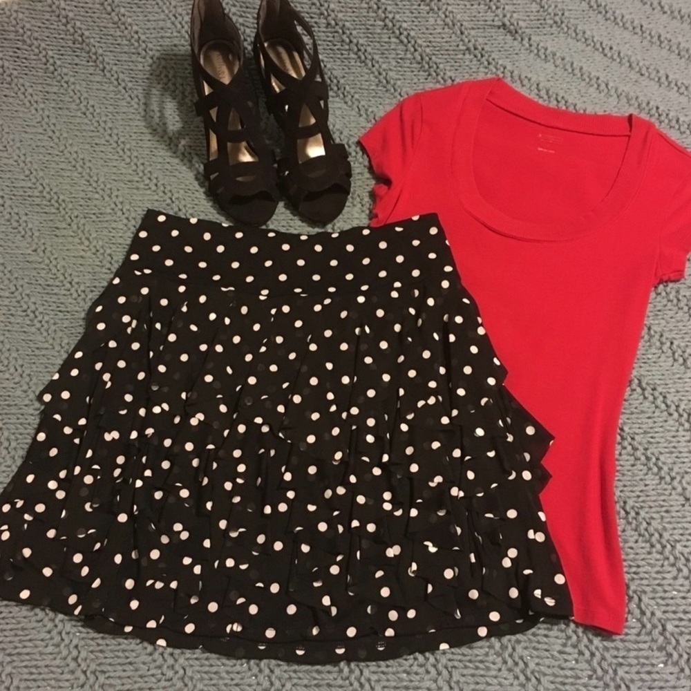I.N.C. INTERNATIONAL CONCEPTS polkadot, ruffle skirt.